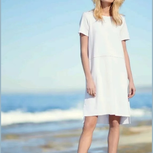 Eileen Fisher TShirt Casual White Stretc Ponte XXS - Picture 1 of 7